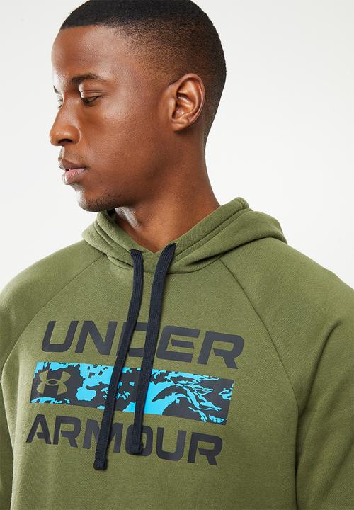 Under Armour -  UA Rival Fleece Signature Box Hoodie - Olive