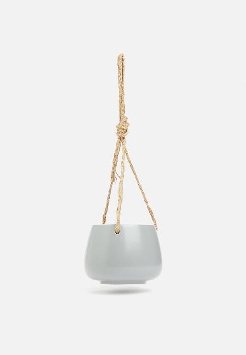 H&S - Ceramic rope flower pot - cement