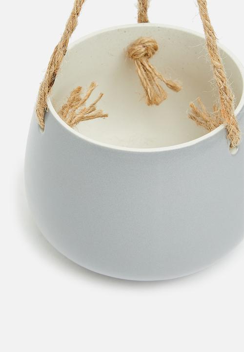H&S - Ceramic rope flower pot - cement