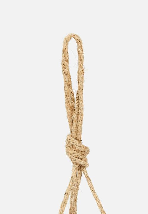 H&S - Ceramic rope flower pot - slate