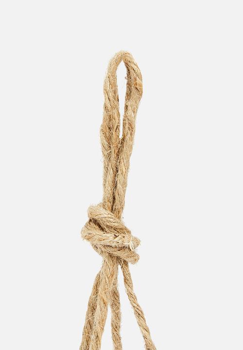 H&S - Ceramic rope flower pot - white