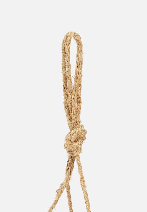 H&S - Ceramic rope flower pot - black