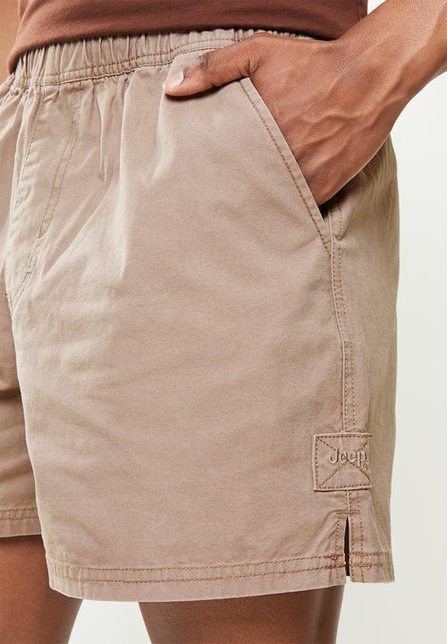 JEEP - 12cm elasticated rugby short - bark