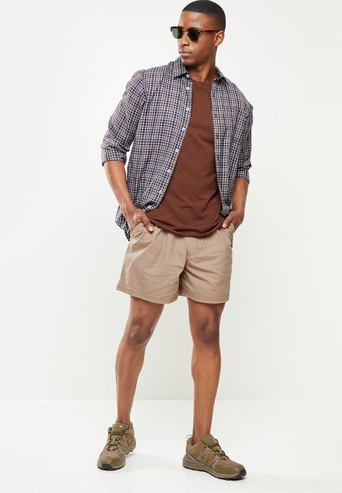 JEEP - 12cm elasticated rugby short - bark