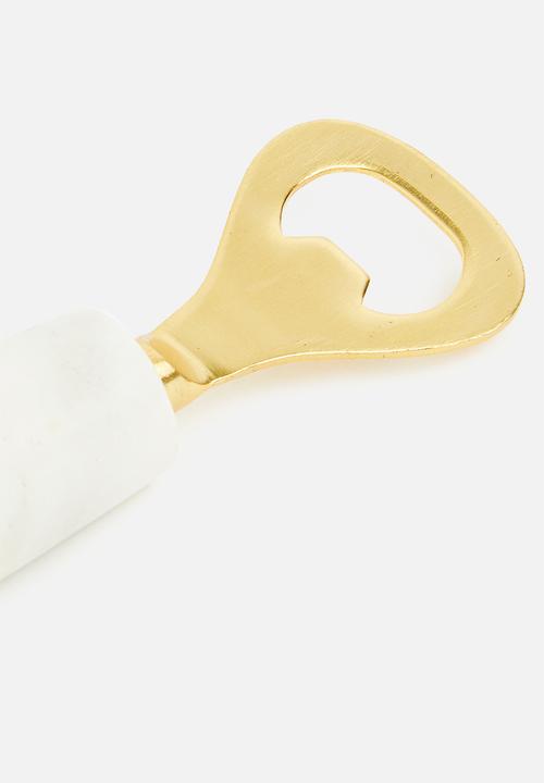 Sixth Floor - Bottle opener - white & gold