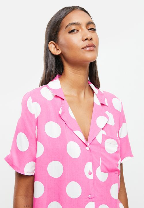 Trendyol - Polka dot pajamas set - pink