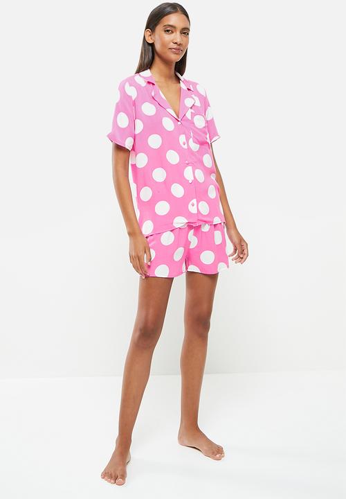 Trendyol - Polka dot pajamas set - pink