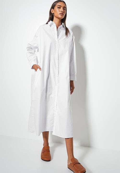 Superbalist - Pleated shirt dress - white