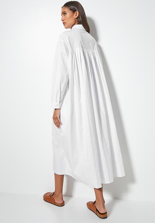 Superbalist - Pleated shirt dress - white