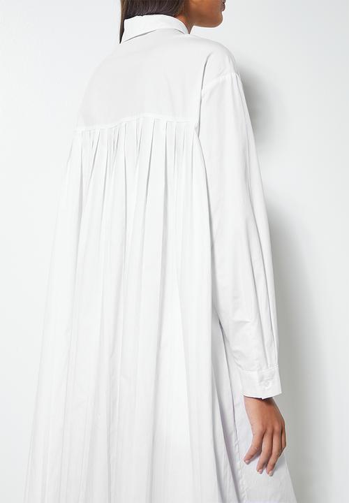 Superbalist - Pleated shirt dress - white