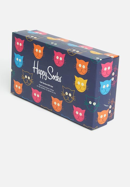 Happy Socks - Mixed cat socks gift box 3-pack - multi 