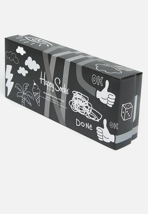 Happy Socks - 4-Pack black and white socks gift set - black & white 