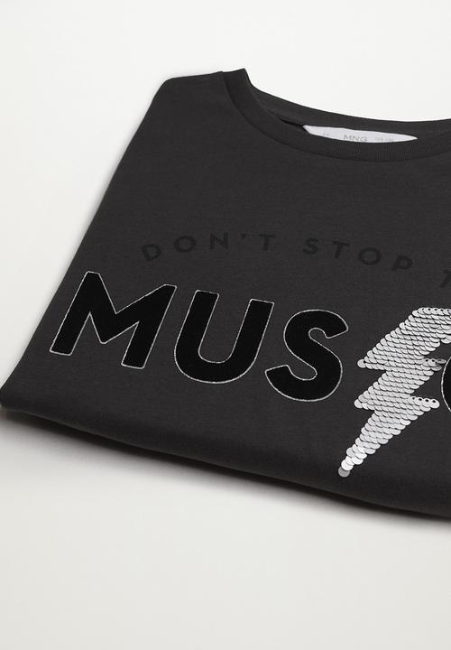MANGO - T-shirt music - charcoal