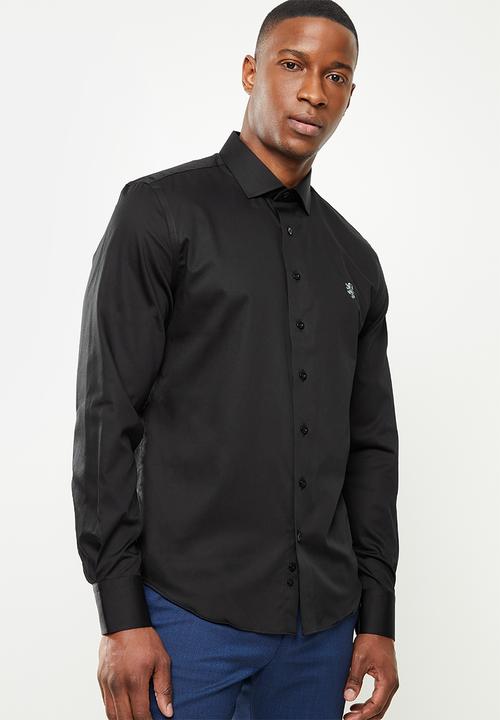 Pringle of Scotland - Core tailored long sleeve shirt - black