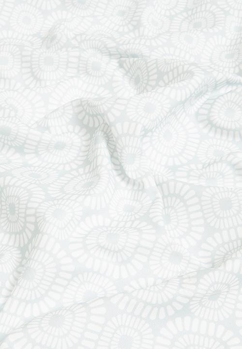 Sixth Floor - Geometric abstract printed eyelet curtain pack of 2 - grey