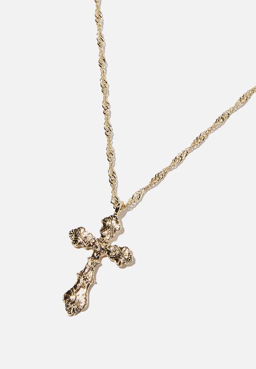 Rubi - Premium luxe pendant necklace - gold plated gothic cross