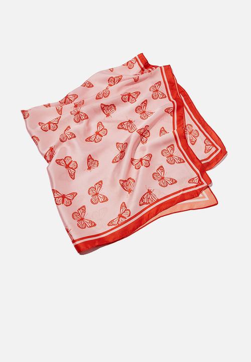 Rubi - Versatile scarf - pink butterfly