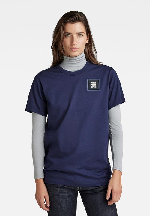 G-STAR - Badge logo+ r t s\s - servant blue