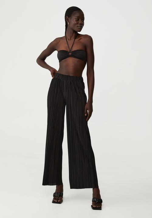 Cotton On - Plisse slinky pant - black
