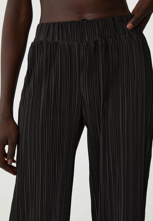Cotton On - Plisse slinky pant - black
