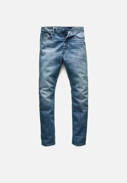 G-STAR - Triple a straight - faded hague blue destroyed