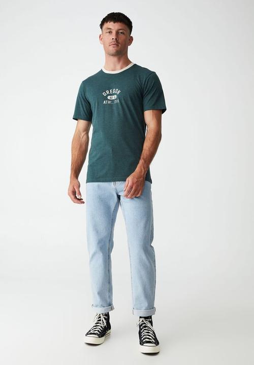 Cotton On - Tbar sport T-shirt - deep sea teal/oregon athl. div