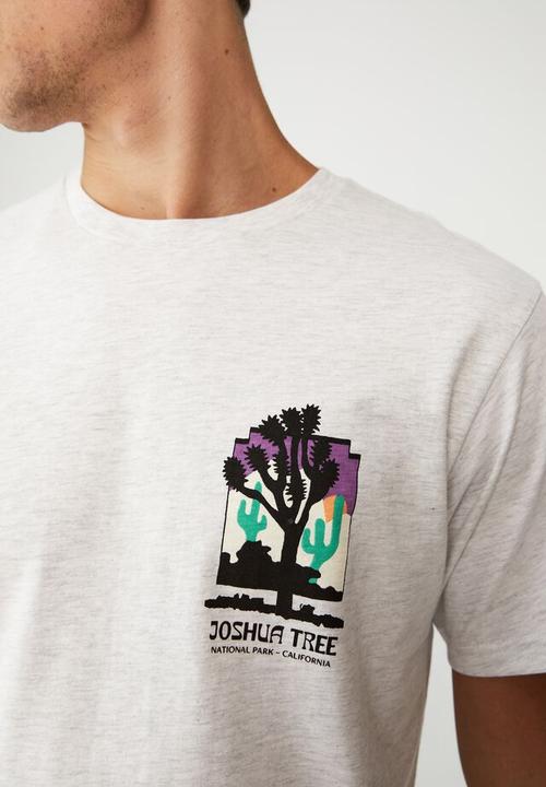 Cotton On - Tbar souvenir T-shirt - white marle/joshua tree