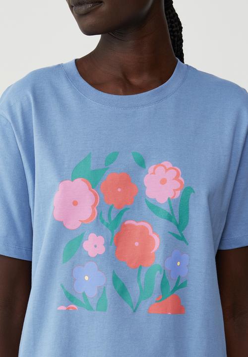 Cotton On - Regular fit graphic tee - lake mist blue