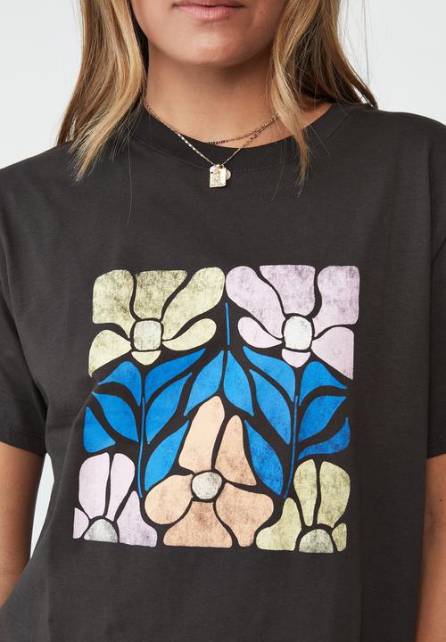 Cotton On - Regular fit graphic tee - washed black