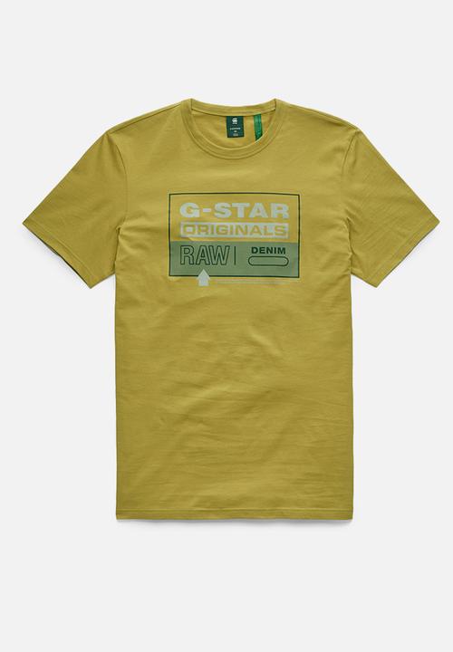 G-STAR - Color block originals slim r t - gold olive