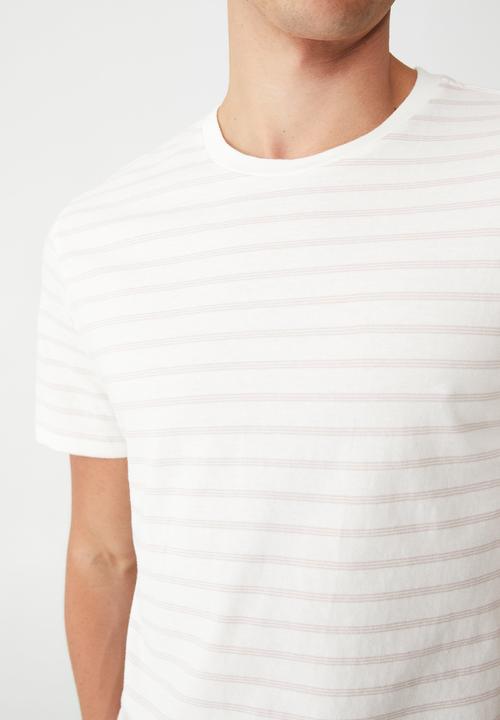 Cotton On - Organic stripe T-shirt - iced lilac triple stripe
