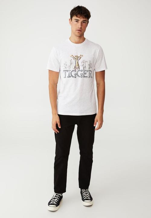 Cotton On - Tbar collab character T-shirt - lcn dis white marle/tigger- bouncing
