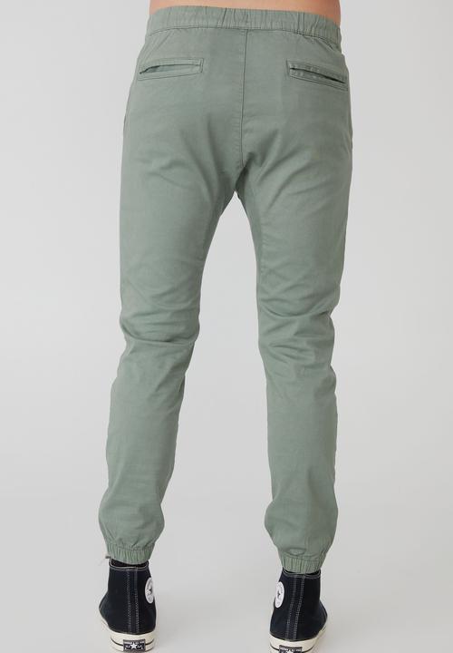 Cotton On - Drake cuffed pant - steel green