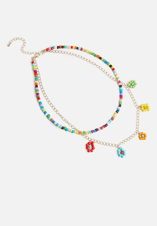 Superbalist - Flower charmed necklace - multi