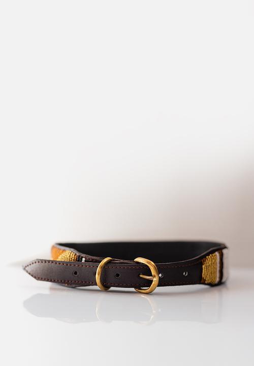 Sila + Bo - Pattern beaded collar - brown & bling