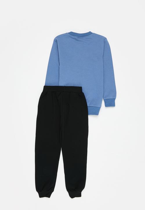 Pop Candy - Dino sweatshirt & jogger set - blue & black