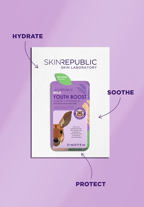 Skin Republic - Youth Boost CoQ10 + Vitamin E Kangaroo Face Mask Sheet