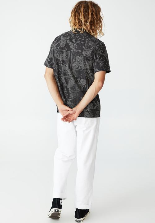 Cotton On - Riviera short sleeve shirt - faded black bandana