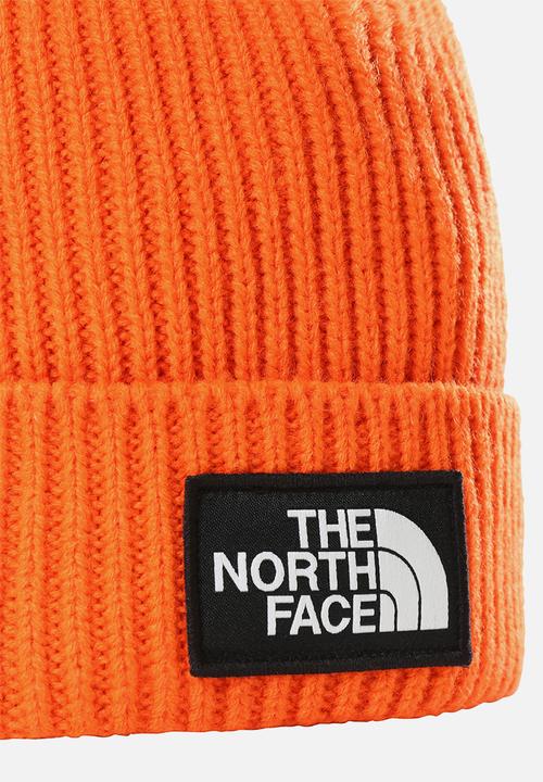 The North Face - Tnf logo box cuffed beanie - red orange