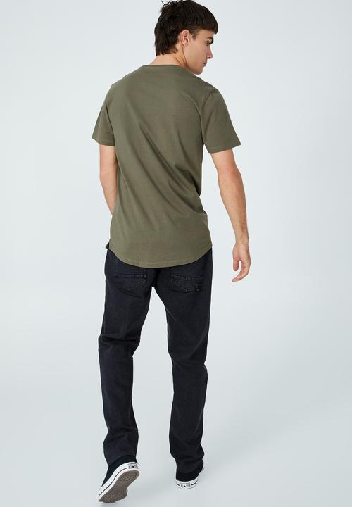 Cotton On - Organic longline T-shirt - military