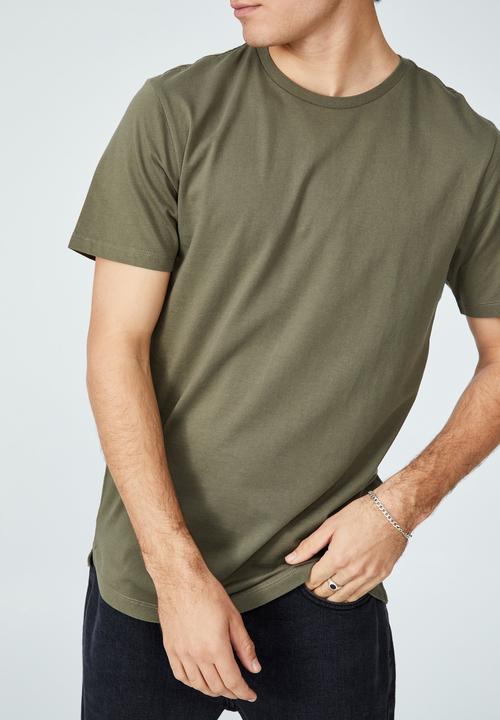 Cotton On - Organic longline T-shirt - military