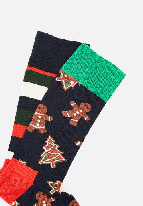 Happy Socks - 2-Pack gingerbreat cookies socks gift set - multi 