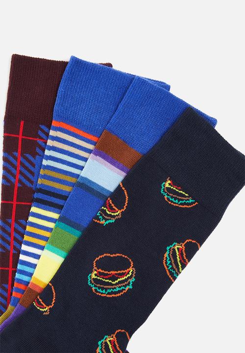 Happy Socks - 4-Pack navy socks gift set - multi 