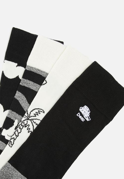 Happy Socks - 4-Pack black and white socks gift set - black & white 