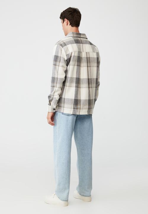 Cotton On - Heavy overshirt - off white check