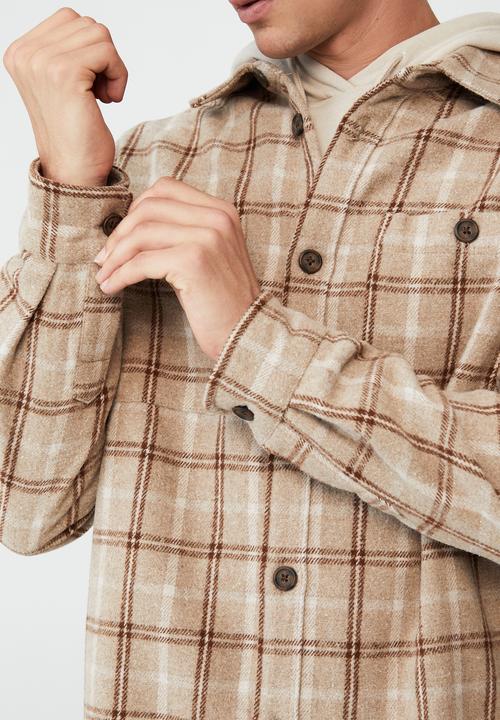 Cotton On - Heavy overshirt - latte check