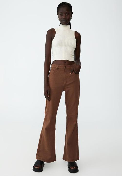 Cotton On - Easy mock neck micro cable knit sless - blanched almond