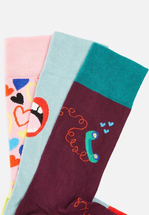 Happy Socks - 3-Pack single ready to mingle socks gift set - multi 