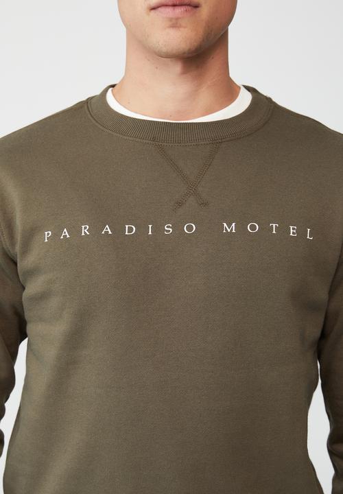 Cotton On - Graphic crew fleece - military
