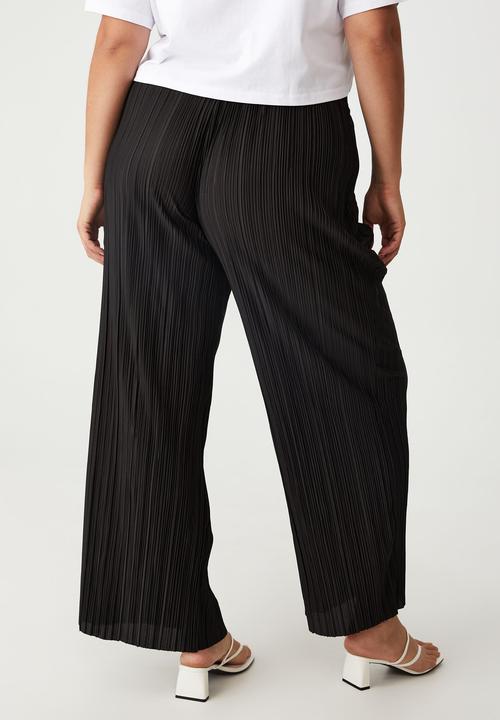 Cotton On - Curve plisse pant - black